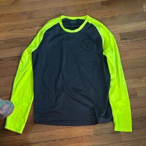 American Eagle Outfitters Black and Neon Yellow Top